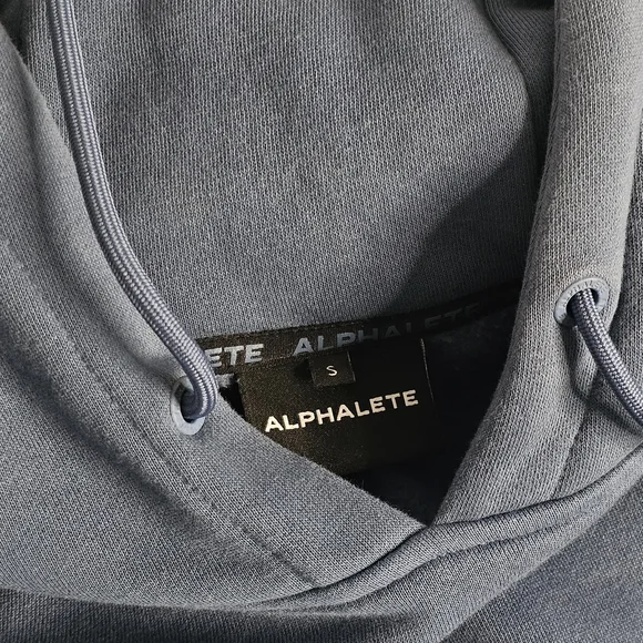 Women's Alphalete Cropped Blue Hoodie, Size S - Picture 6 of 6